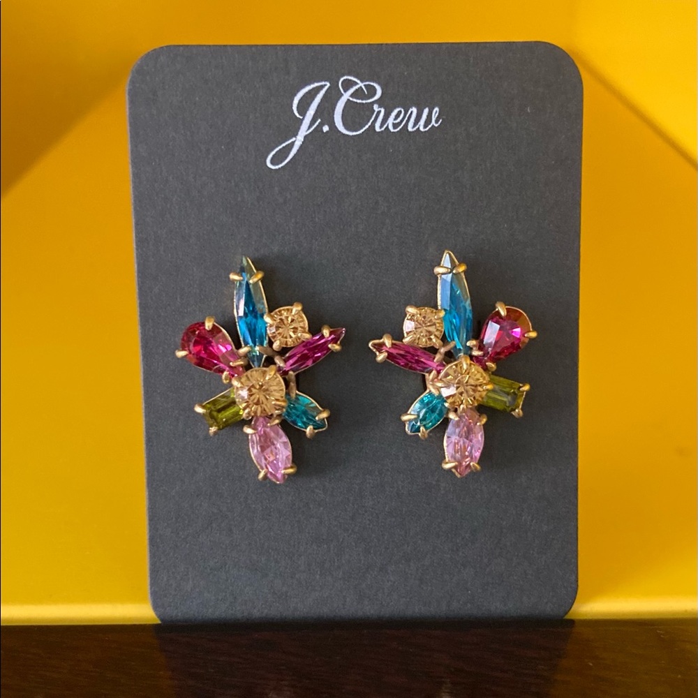 J CREW Gem Burst Stud Earrings